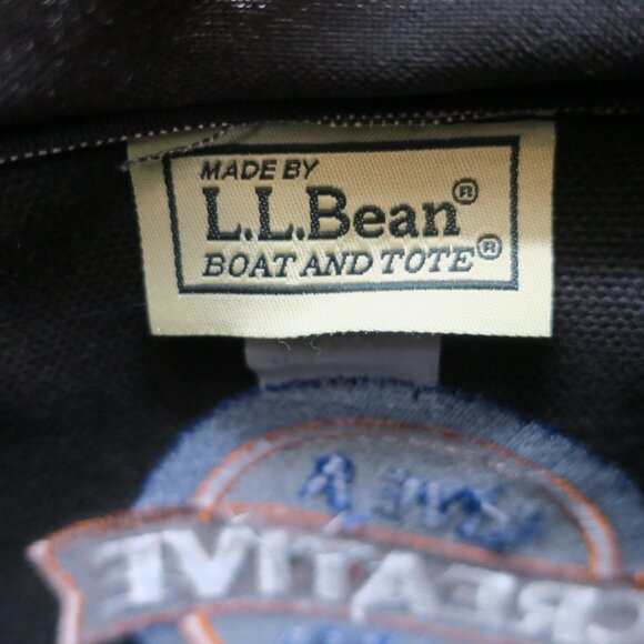Vintage LL Bean Boat & Tote Canvas Hobby Lobby Craft Sewing Black Zip Top Pocket - Picture 8 of 8